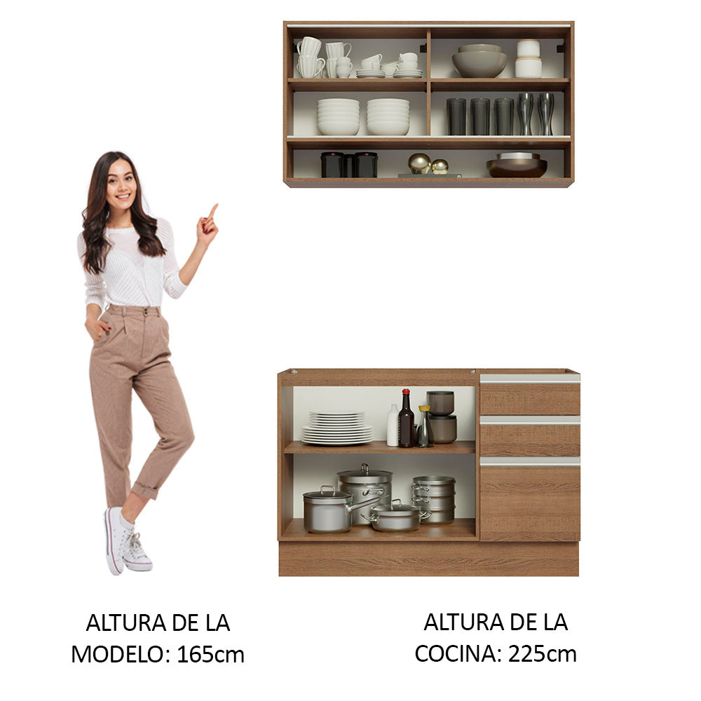 Cocina Integral Glamy 1.20 Metros Marrón 02