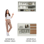 Cocina Integral Glamy 1.20 Metros Blanco/Marrón 02