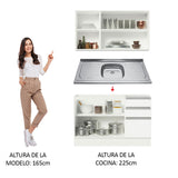 Cocina Integral Glamy 1.20 m con Mesón de Acero 01