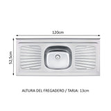 Cocina Integral Glamy 1.20 m con Mesón de Acero 01
