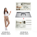 Cocina Integral Glamy 1.20 m con Mesón de Acero 02