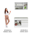 Cocina Integral Glamy 1.20 m con Encimera de MDP Blanco 08