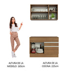 Cocina Integral Glamy 1.20 m con Encimera de MDP Marrón 08