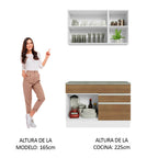 Cocina Integral Glamy 1.20 m con Encimera de MDP Blanco/Marrón 08