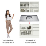 Cocina Integral Glamy 1.20 m con Mesón de Acero 03