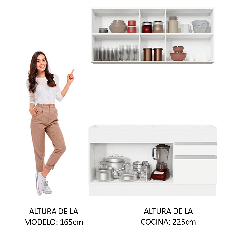 Cocina Integral Glamy 1.50 Metros Blanco 02