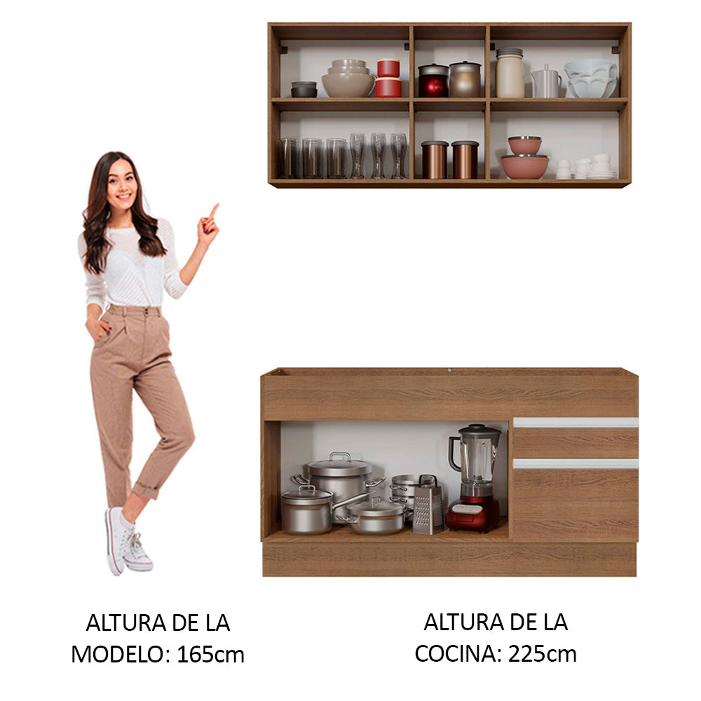 Cocina Integral Glamy 1.50 Metros Marrón 02