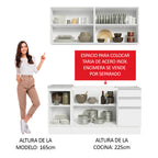Cocina Integral Glamy 1.60 Metros Blanco 01