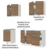 Cocina Integral Glamy 1.60 m con Mesón de Acero 01