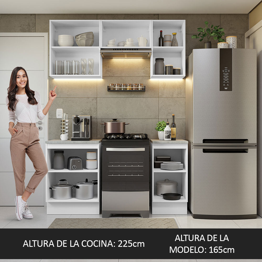 Cocina Integral Glamy 1.60 Metros Blanco/Marrón 07