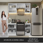Cocina Integral Glamy 1.60 Metros Blanco/Marrón 07