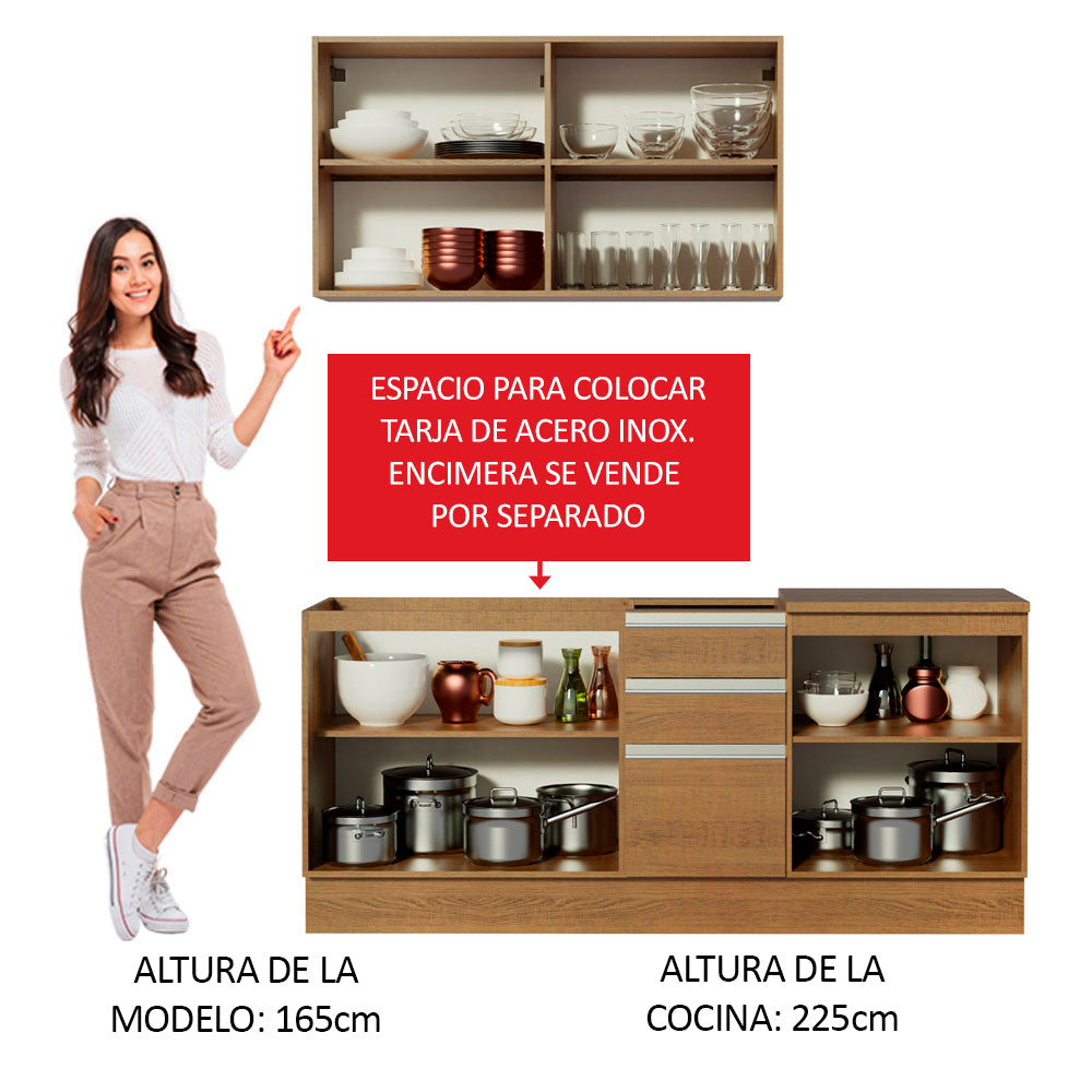 Cocina Integral Milán 1.80 Metros Marrón