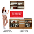 Cocina Integral Milán 1.80 Metros Marrón