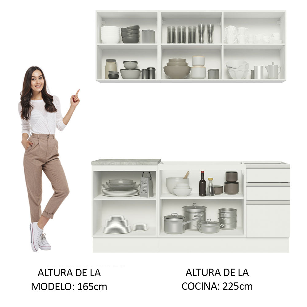 Cocina Integral Glamy 1.80 Metros Blanco 05