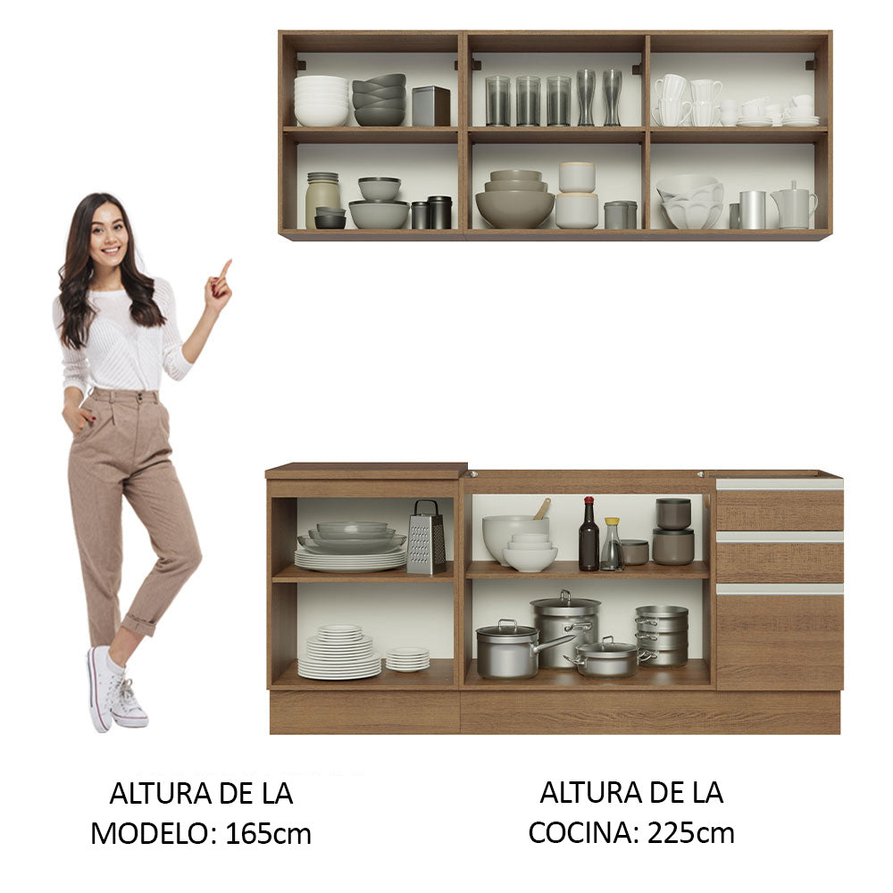 Cocina Integral Glamy 1.80 Metros Marrón 05