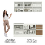 Cocina Integral Glamy 1.80 Metros Blanco/Marrón 05