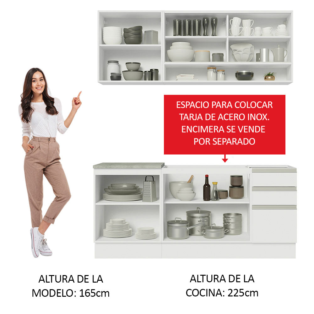 Cocina Integral Glamy 1.80 Metros Blanco 06