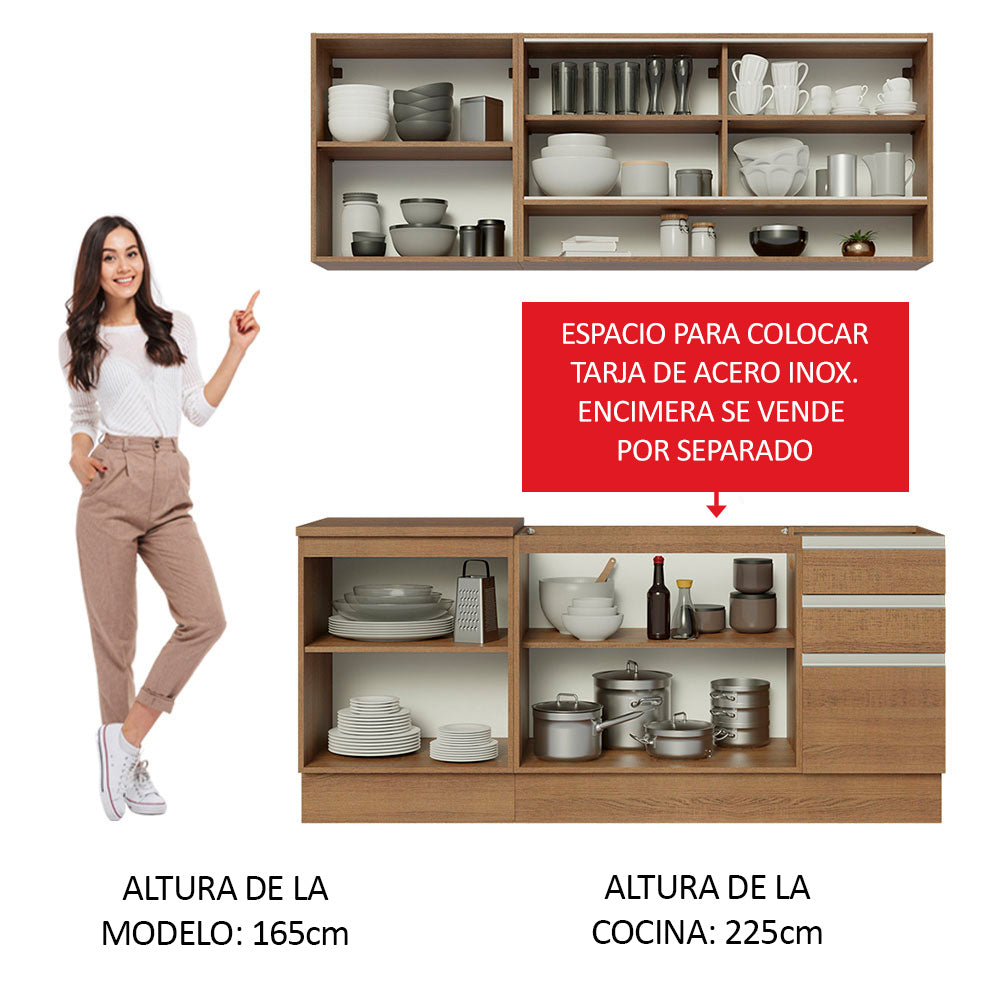 Cocina Integral Glamy 1.80 Metros Marrón 06