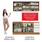 Cocina Integral Glamy 1.80 Metros Marrón/Blanco 06