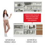 Cocina Integral Glamy 1.80 Metros Blanco/Marrón 06