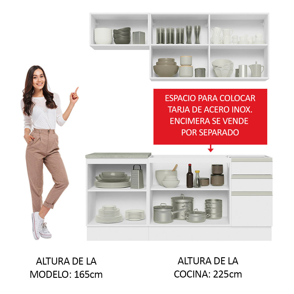 Cocina Integral Glamy 1.80 Metros Blanco 07