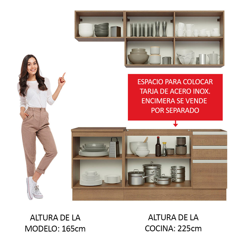 Cocina Integral Glamy 1.80 Metros Marrón 07