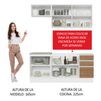 Cocina Integral Glamy 1.80 Metros Blanco/Marrón 07