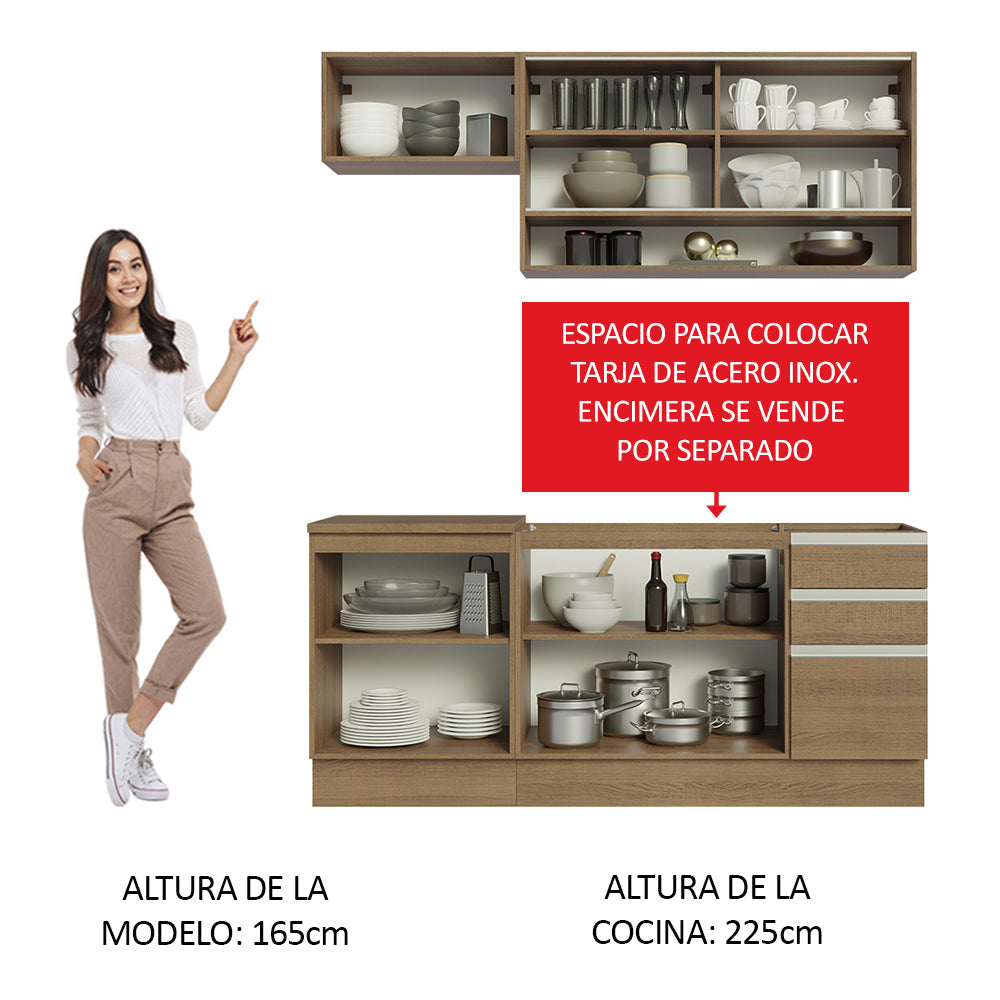 Cocina Integral Glamy 1.80 Metros Marrón 08