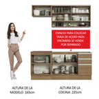 Cocina Integral Glamy 1.80 Metros Marrón 08