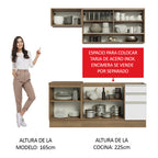 Cocina Integral Glamy 1.80 Metros Marrón/Blanco 08