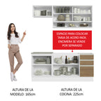 Cocina Integral Glamy 1.80 Metros Blanco/Marrón 08