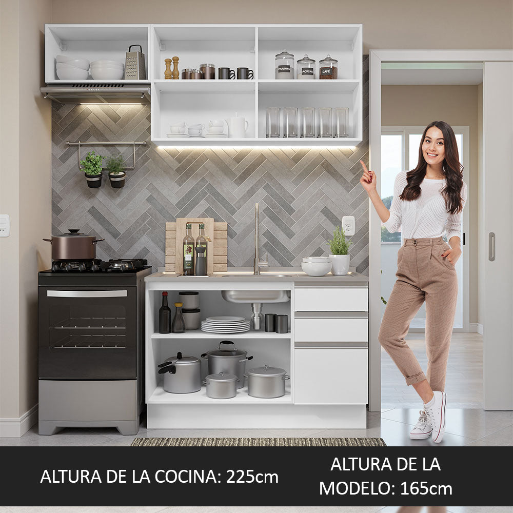 Cocina Integral Glamy 1.80 Metros Blanco 09