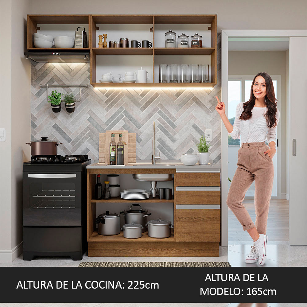 Cocina Integral Glamy 1.80 Metros Marrón 09