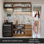 Cocina Integral Glamy 1.80 Metros Marrón 09