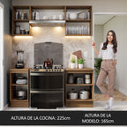 Cocina Integral Glamy 1.80 Metros Marrón 12