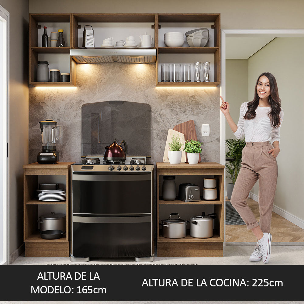 Cocina Integral Glamy 1.80 Metros Marrón/Blanco 12