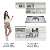 Cocina Integral Glamy 1.80 Metros con Mesón de Acero 13