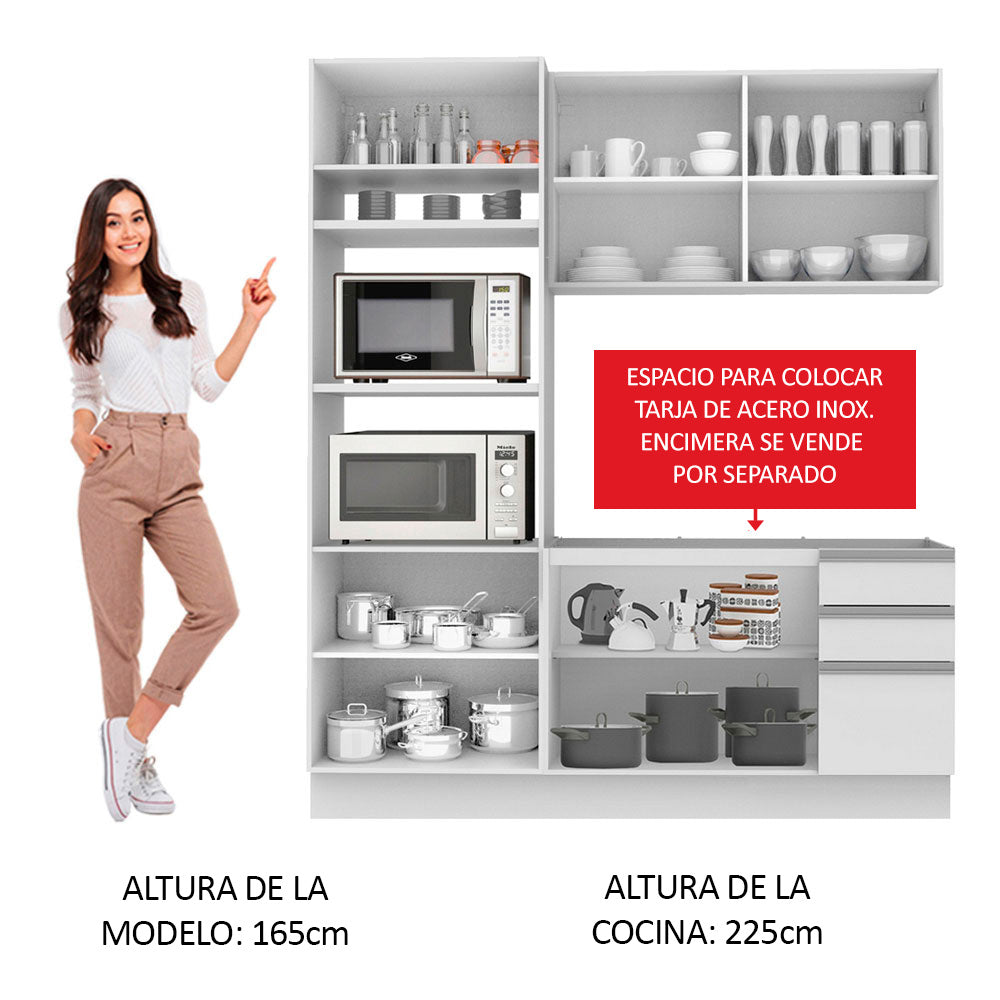Cocina Integral 190 cm Laura Blanco Madesa