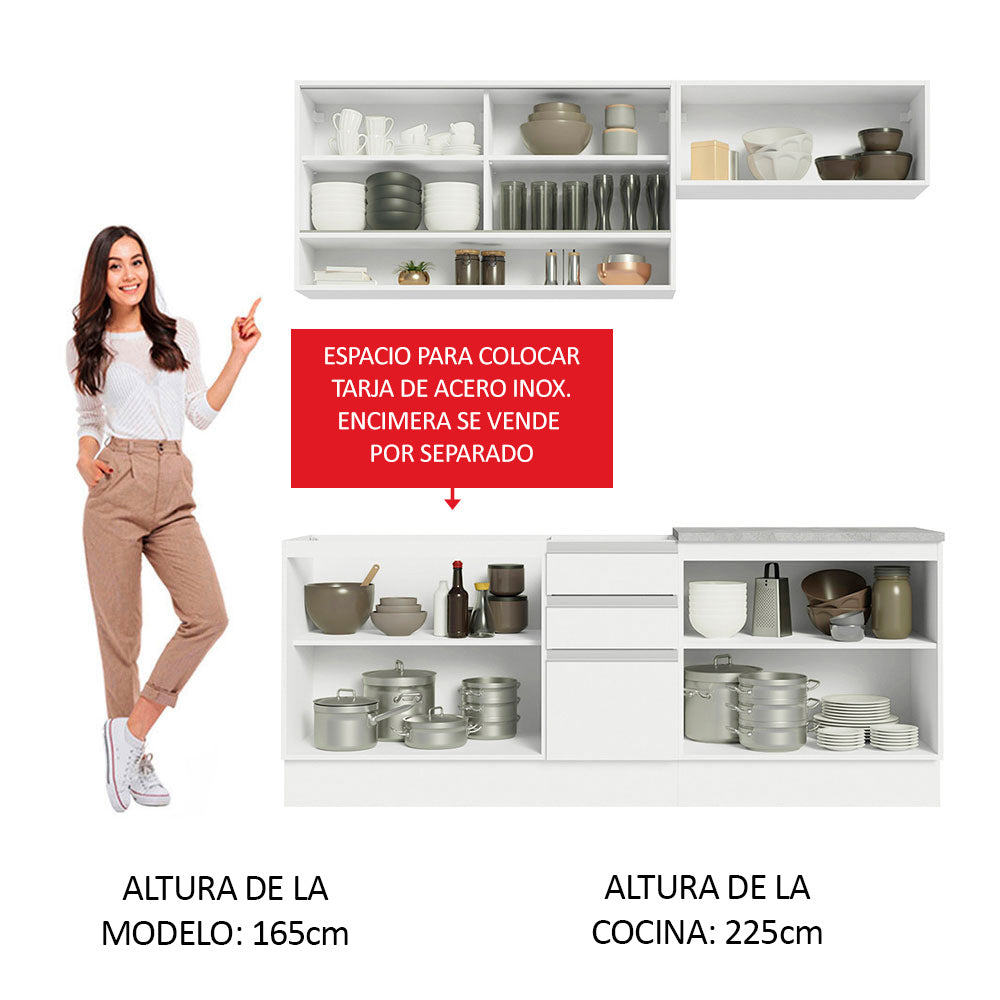Cocina Integral Glamy 2.00 Metros Blanco 03