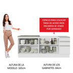 Kit 2 Muebles de Cocina Bajo Glamy 2.00 Metros Blanco