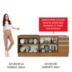 Kit 2 Muebles de Cocina Bajo Glamy 2.00 Metros Marrón