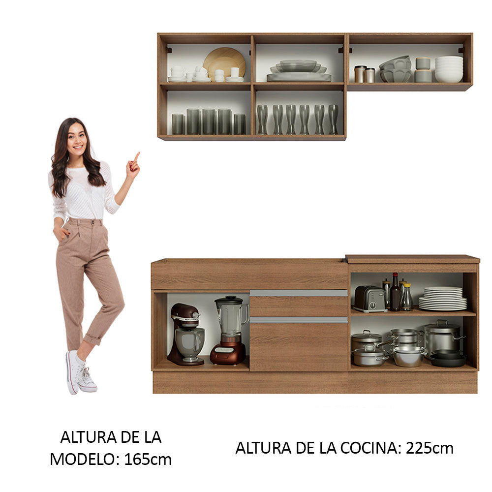 Cocina Integral Glamy 2.00 Metros Marrón 07