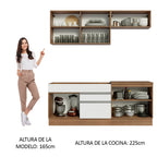 Cocina Integral Glamy 200 cm 07 Marrón/Blanco Madesa