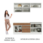 Cocina Integral Glamy 2.00 Metros Blanco/Marrón 07