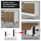 Cocina Integral Glamy 2.00 Metros Blanco/Marrón 08