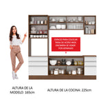 Cocina Integral Glamy 2.20 Metros Marrón/Blanco 01