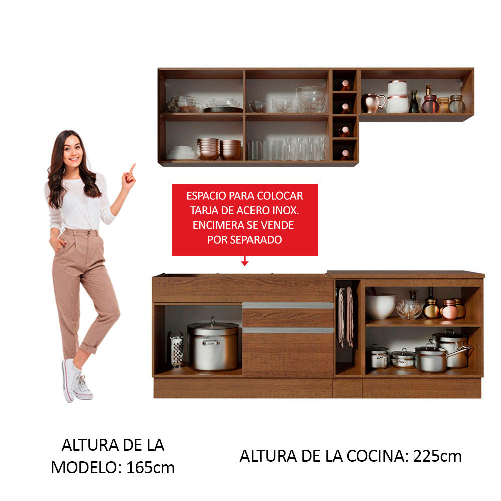 Cocina Integral Parma 2.20 Metros Marrón 02