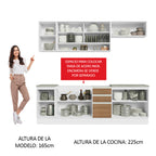 Cocina Integral Glamy 2.40 Metros Blanco/Marrón 03