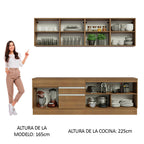 Cocina Integral Glamy 2.40 m con Encimeras Marrón 06