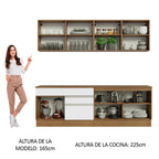 Cocina Integral Glamy 2.40 m con Encimeras Marrón/Blanco 06
